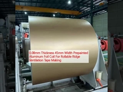 0.08 มม ความหนา 45 มม ความกว้าง โลลฟอยล์อลูมิเนียมสีลวดลวดสําหรับการทําเทประบายอากาศ