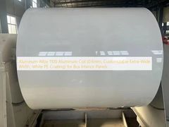 อลูมิเนียมอัลลอยด์ 1100 อลูมิเนียมคอยล์ (0.6 มม., ความกว้างพิเศษที่ปรับแต่งได้, การเคลือบ PE สีขาว) สำหรับแผงภายในรถบัส