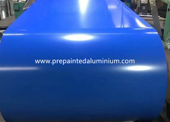 0.4mm 1250mm 3000 ซีรีส์อลูมิเนียมเคลือบสีฟ้าม้วนที่ใช้ในแผ่นหลังคา